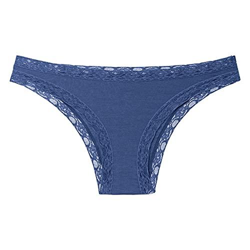 Calcinha Biquini Modal C/Renda Soft, She, Azul Jeans Escuro, GG