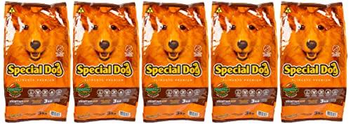 Ração Special Dog Premium Vegetais Pró Adultos 3Kg - Pack com 5 unidades