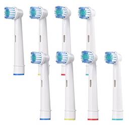 KKcare 8 unidades de cabeça de escova de dentes elétrica compatível com escova de dentes elétrica oral B escova de dentes de reposição para cabeças de escova de cuidado de goma sensível