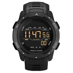 Relógio digital masculino, esportivo masculino, relógio dual time pedômetro, despertador, 50M, relógio digital, relógio
