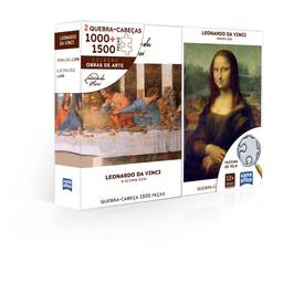Leonardo da Vinci - Monalisa e A Última Ceia - Quebra-cabeça Combo 1000 + 1500 peças - Toyster Brinquedos, Multicolorido