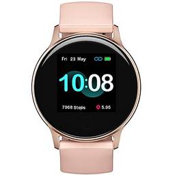 Smart Watch UMIDIGI Uwatch 2S Fitness Tracker, Monitor de frequência cardíaca, com tela de toque de 1,3", 5ATM, Pedômetro, à prova d'água, Monitor de sono, para iPhone e Android (Rosa Ouro)