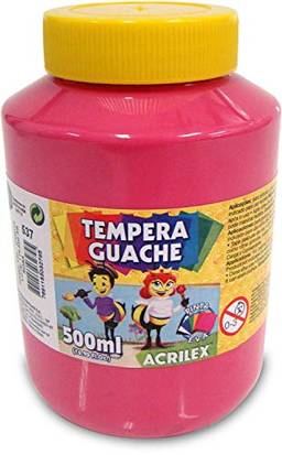 Tinta Guache, Acrilex 02050-537, Rosa, 500 ml, Pacote de 6