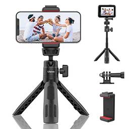 ULANZI Vara extensível de selfie M12 para Gopro, suporte de tripé de celular Vlog portátil com suporte de telefone e adaptador Gopro, mini aperto de mão compatível com Gopro Hero 10/9/8/7/6/5 e smartphone