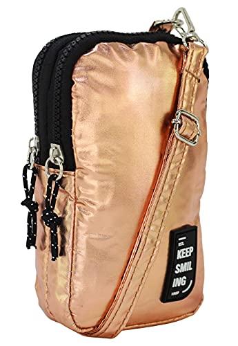 Shoulder Bag Bolsa Transversal Pequena Lenna's B051 Dourado Metalizado