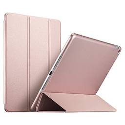 ESR iPad 9,7 polegadas capa 2018/2017, [emborrachado/Gummiert] capa de couro PU para a função acordar/dormir com spray de borracha para iPad 9.7 2018/2017 (ouro rosa)