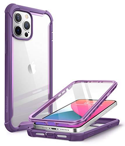 Capa Capinha Case i Blason Ares para iPhone 12 Pro Max 6.7 polegadas (versão 2020), capa resistente de dupla camada transparente com protetor de tela integrado  (roxo)