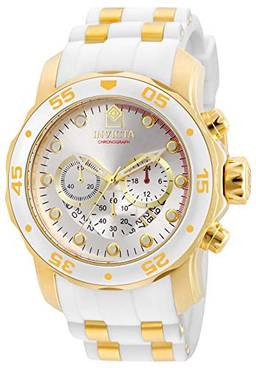 Relógio Invicta Pro Diver com pulseira de silicone, dourado, branco (modelo: 20291)