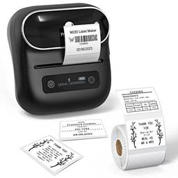 Phomemo M220 Label Maker, 80 mm Barcode Label Printer Upgrade Bluetooth Label Maker para nome, endereço, envio, inventário, varejo, casa, escritório, pequeno negócio, impressora térmica de etiquetas compatível com telefone, PC