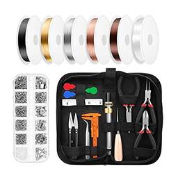 Newmind Kit de ferramentas para fabricação de joias com estojo de armazenamento de zíper para artesanato de joias e reparo de joias