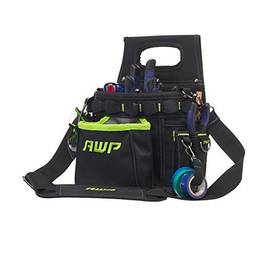 AWP Bolsa de ferramentas para eletricista TrapJaw 3 em 1 | Bolsa para organização de ferramentas com alça de ombro e clipe de fixação de cinto | Preta