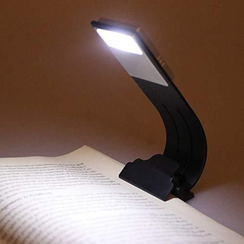 Luminária de leitura com clipe Uonlytech, luz de leitura recarregável para os olhos, luminária para cama para crianças, estudantes