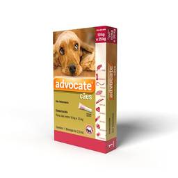 Elanco Combo Advocate Multiproteção contra pulgas, vermes, sarnas em Cães de 10 a 25kg 2, 5ml - 3 bisnagas