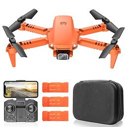 Miaoqian X1 RC Drone com Câmera 4K WiFi FPV Mini Quadcóptero Dobrável com Função Trajetória Voo Modo sem Cabeça Voo 3D com Bolsa de Armazenamento 3 Bateria