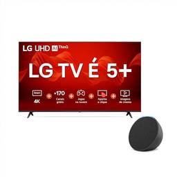Smart TV 55" 4K LG UHD ThinQ AI 55UR9050PSA + Echo Pop | Smart speaker compacto com som envolvente e Alexa | Cor Preta