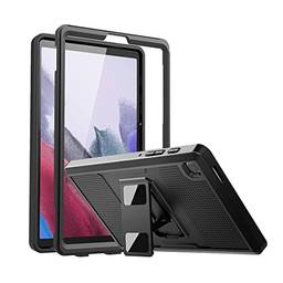 Capa para Samsung Galaxy Tab A7 Lite 8,7” polegadas, 2021 (SM-T225/T220/T227) - Armadura completa, proteção de vidro para tela e suporte para leitura Preto
