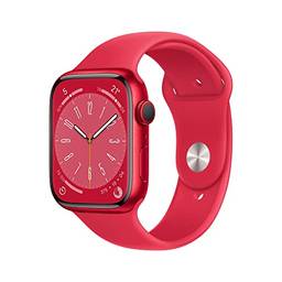 Apple Watch Series 8 (GPS + Cellular), Smartwatch com caixa (PRODUCT)RED de alumínio – 45 mm • Pulseira esportiva (PRODUCT)RED – Padrão
