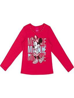 Blusa Manga Longa Comfort Minnie Mouse, Disney, Meninas, Vermelho, 6