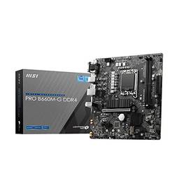 MSI Placa mãe Pro B660M-G DDR4 ProSeries (mATX, Intel Core de 12ª geração, soquete LGA 1700, DDR4, PCIe 4, LAN de 2,5G, USB 3.2 geração 1, compartimentos M.2)