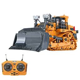 Qudai RC Bulldozer 1/24 2.4GHz 9CH RC caminhão de construção veículos de engenharia brinquedos educativos para crianças com música leve