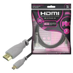 Cabo Micro HDMI X HDMI 2.0 4K ULTRAHD, 3 Metros