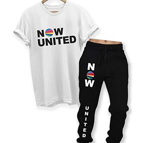 Conjunto Camiseta Now United + Calça Moletom Now United Integrantes (GG, Branco)