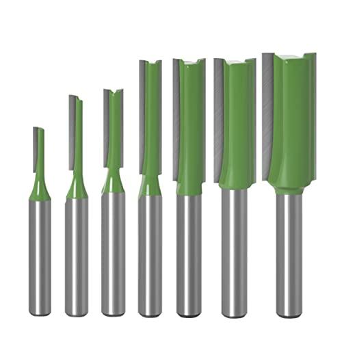 Henniu 7 PCS conjunto de brocas de roteador 6 mm haste 3 4 5 6 8 10 12 mm diâmetro da lâmina flauta dupla broca reta para ferramenta de fresa para trabalhar madeira