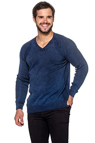 Suéter Tricô 100% Algodão Belgica 7151 COR:Azul;Tamanho:GG;Gênero:Masculino