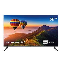HQ Smart TV LED 50" 4K Conversor Digital Externo 3 HDMI 2 USB WI-FI Android 11 Design Slim