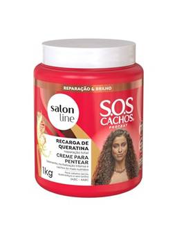 Salon Line, Creme de Pentear, SOS Cachos, Recarga de Queratina, Vegano - Cabelos