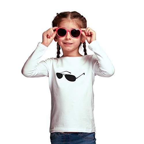 Camisa Praia Piscina Proteção UV50+ Fem-Run Kids Glasses - Branca - 12 anos