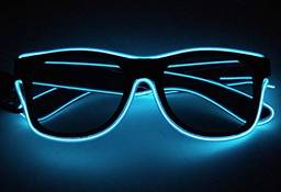 Óculos Led Neon - Lente Escura - Rave Balada Festa Casamento - Azul