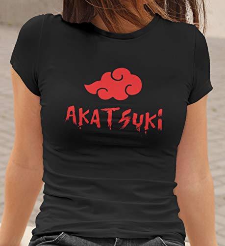 Camiseta Baby Look Naruto Akatsuki Feminino Preto Tamanho:P