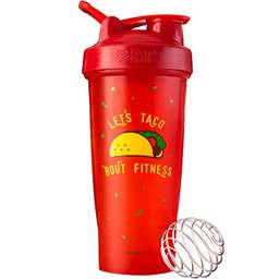 BlenderBottle Just for Fun – Garrafa agitadora clássica, perfeita para shakes de proteína e pré-treino, 800 ml, Let's Taco 'Bout Fitness
