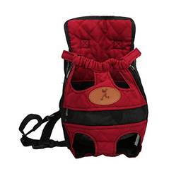 POPETPOP Bolsa de ombro para animais de estimação, mochila para transporte de animais de estimação, mochila respirável para cães, bolsa de viagem para animais de estimação (vermelha, P)