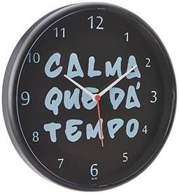 Relogio de Parede Redondo Calma Tem Tempo, Bell´s, Multicor, 28.5 cm