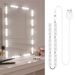 Daseey 6 PCS LED Luzes de espelho de maquiagem com controle de toque ajustável Luzes de espelho para banheiro Luz de espelho de banheiro com cabo USB Luzes de tira LED Espelho de vestir