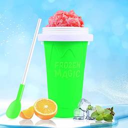Slushy Cup Slushie Cup, Quick Frozen Magic Squeeze Cup, Dupla Camada Squeeze Slushy Maker Cup, Para o fabricante de sorvete caseiro de milk-shake de verão (Verde)