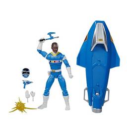 Boneco Power Rangers Lightning Collection in Space, Figura 15 cm - Ranger Azul e Galaxy Glider - F5398 - Hasbro