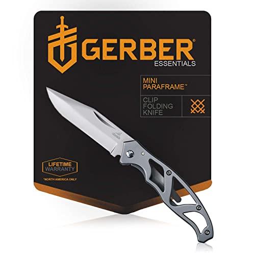 Gerber Gear Mini faca de bolso 22-48485 Paraframê, lâmina de borda fina de 5,5 cm, aço inoxidável