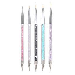 Henniu 5 PCS Nail Art Liner Pen UV Gel Painting Nail Design Pincel Pen Unhas Dotting Drawing Pen 5//7/9/11/13mm