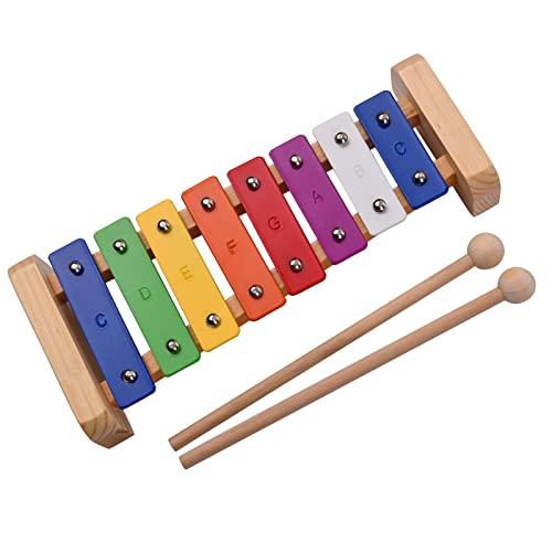 Xilofone Infantil de madeira 8 notas Dó percussão Brinquedo musical