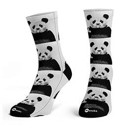 Meia Panda Bad Gangster Meias Divertidas Crossfit Tumblr Desenho do tecido:Panda Bad Gangster Urso Bear/Branco;Tamanho:Ú