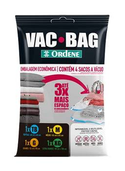 Conjunto VAC BAG 4 Sacos, 1 Trip, 1 Médio, 1 Grande e 1 Extra Grande, Ordene