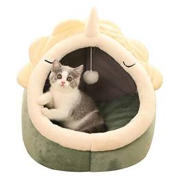 Mingzhe Tapete de ninho semi-fechado removível e lavável para gatos, cesta para cães e gatos, barraca para gatos e cama para gatos