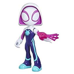Boneca Marvel Spidey and His Amazing Friends Figura Grande de 22 cm - Ghost-Spider - F3987 - Hasbro, Roxo, azul, branco e rosa