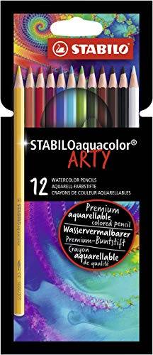 Lápis de Cor Aquarelável, Stabilo, Arty Aquacolor, 54.5601, 12 Cores