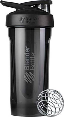 BlenderBottle Strada Shaker Cup Perfeito para Shakes de Proteína e Pré-Treino, 800 ml, Preto