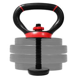 Yes4All Alça ajustável para kettlebell/alça de kettlebell para placas – alça de peso Kettlebell suporta até 45 kg e serve para placas de peso de 2,5 cm e 5 cm