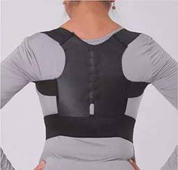 Cinta Colete Corretor de Postura Couro Sintético cinta superior das costas para suporte da clavícula, alisador de costas ajustável e alívio da dor no pescoço, nas costas e no ombro… (GG)